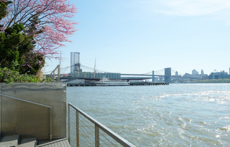 Brooklyn Bridge with New York skyline in the background