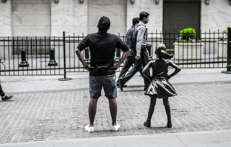 Fearless Girl statue in Lower Manhattan