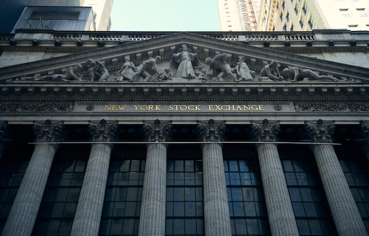 Exterior shot of the New York Stock Exchange building