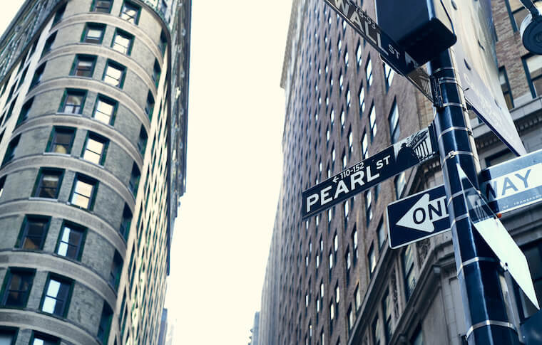 Street signs in Downtown New York
