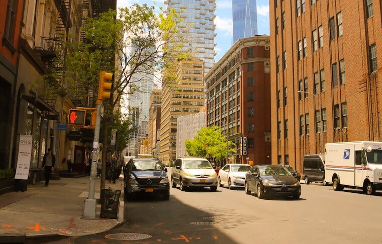 Street with cars in TriBeCa