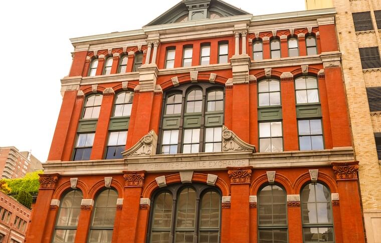 Exterior of the Mercantile Exchange building in TriBeCa